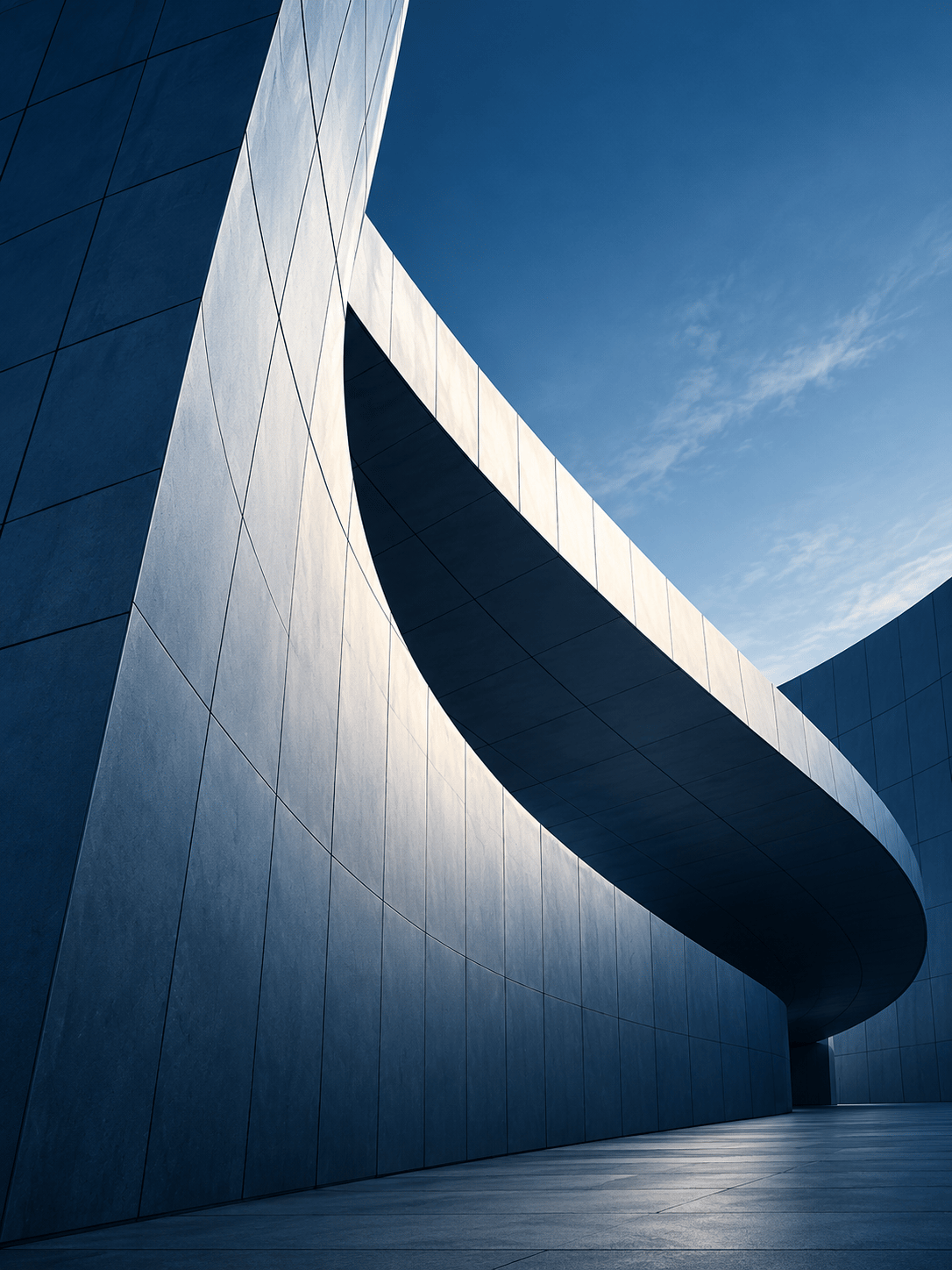Arquitectura de líneas curvas y estructura integrada